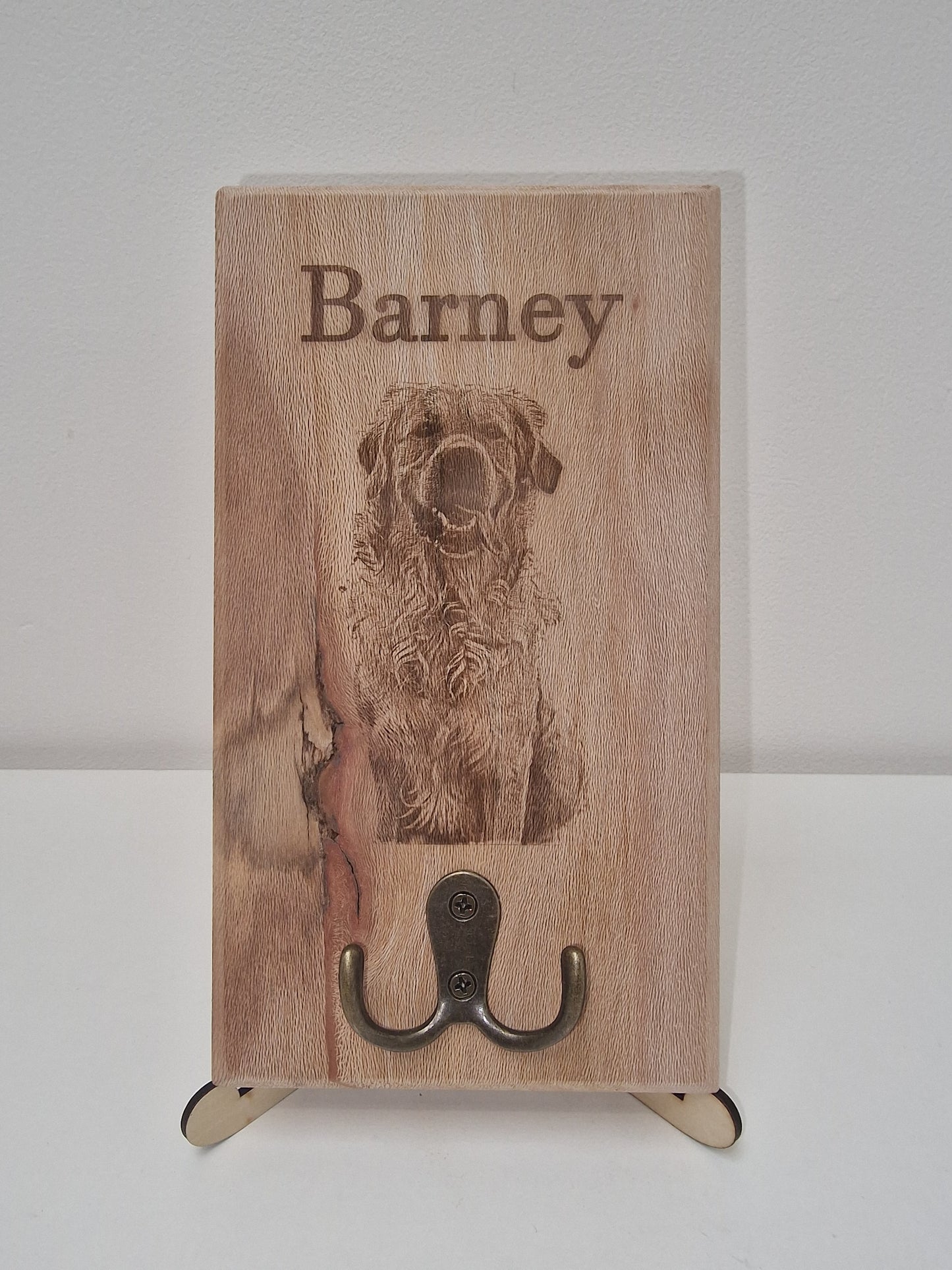 Personalised Photo Dog Hook- Hardwood