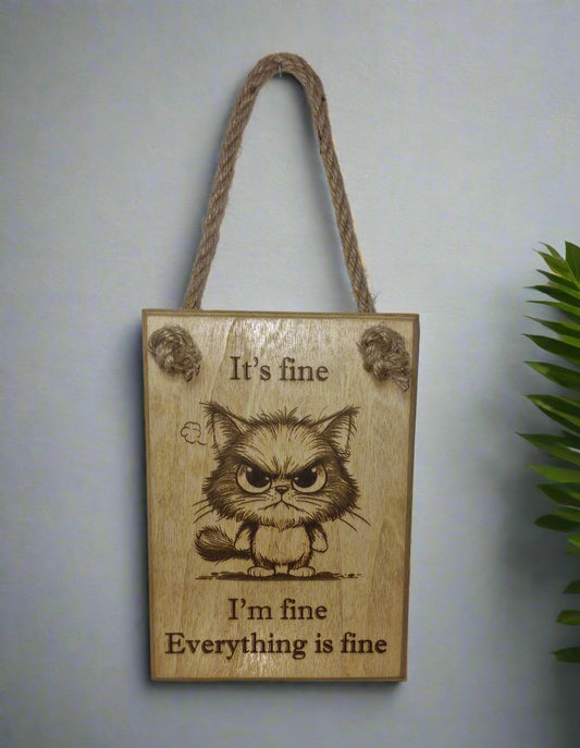 Angry Cat Hanging Sign