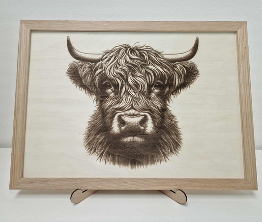 Highland Cow Engraved Wall Art