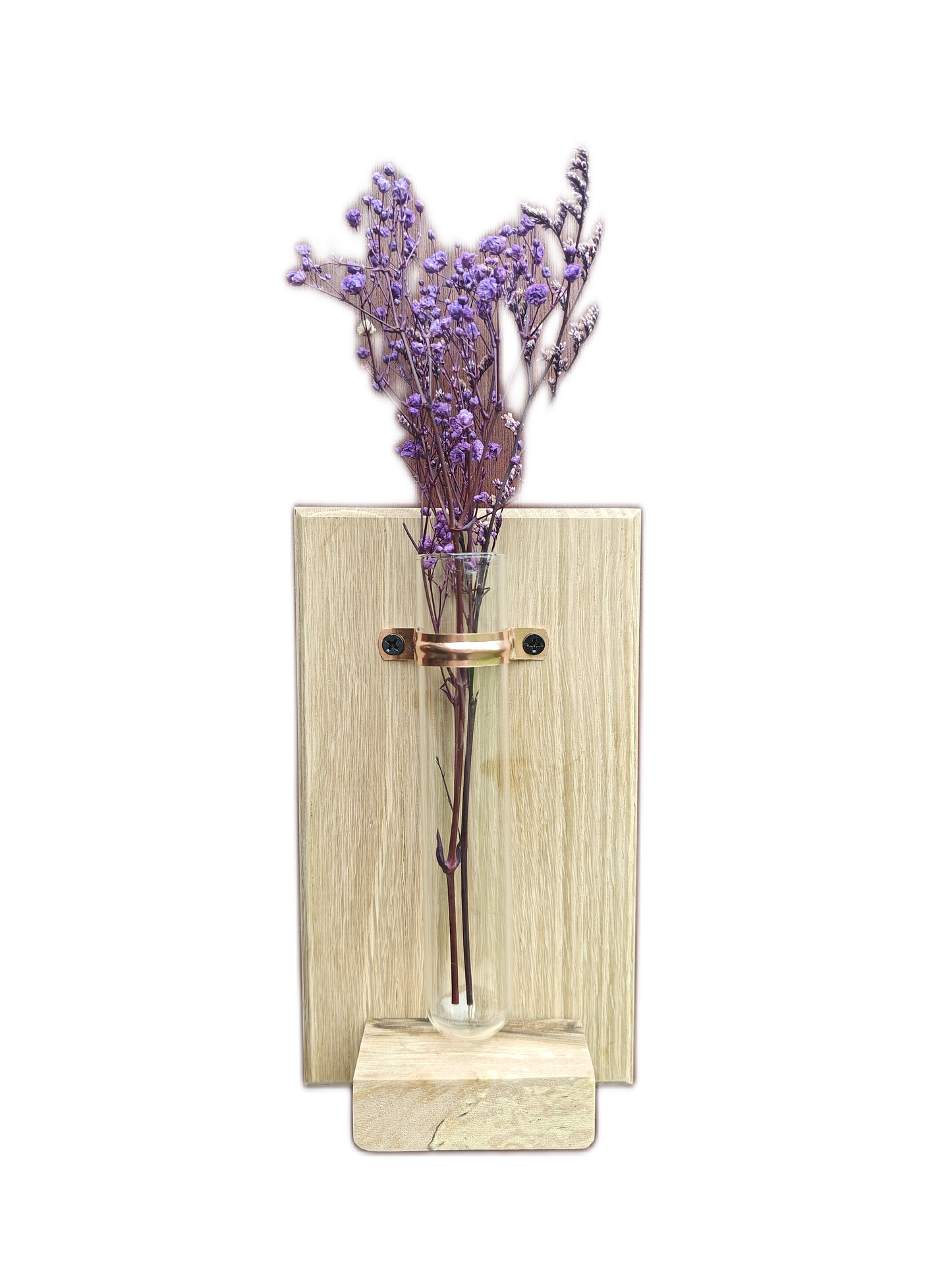 Wall Mounted Test Tube Vase & Dried Flowers
