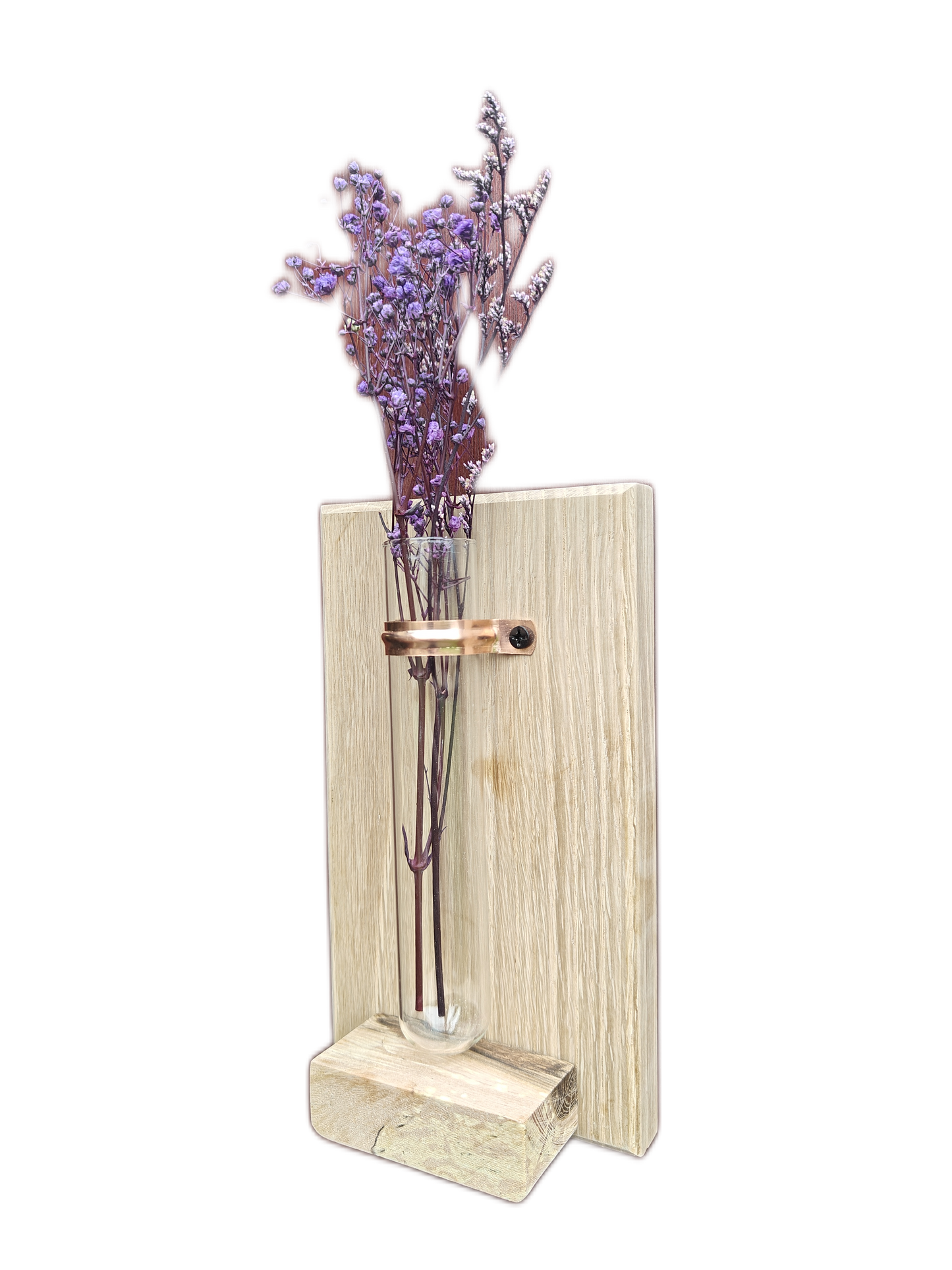Wall Mounted Test Tube Vase & Dried Flowers
